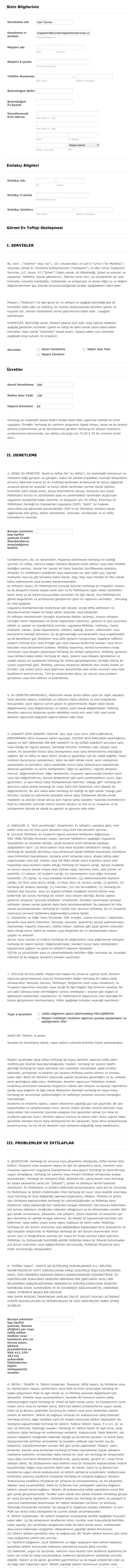 Turner Denetim Hizmetleri Iletisim Form Şablonu