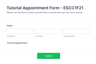 Tutorial Appointment Form Template