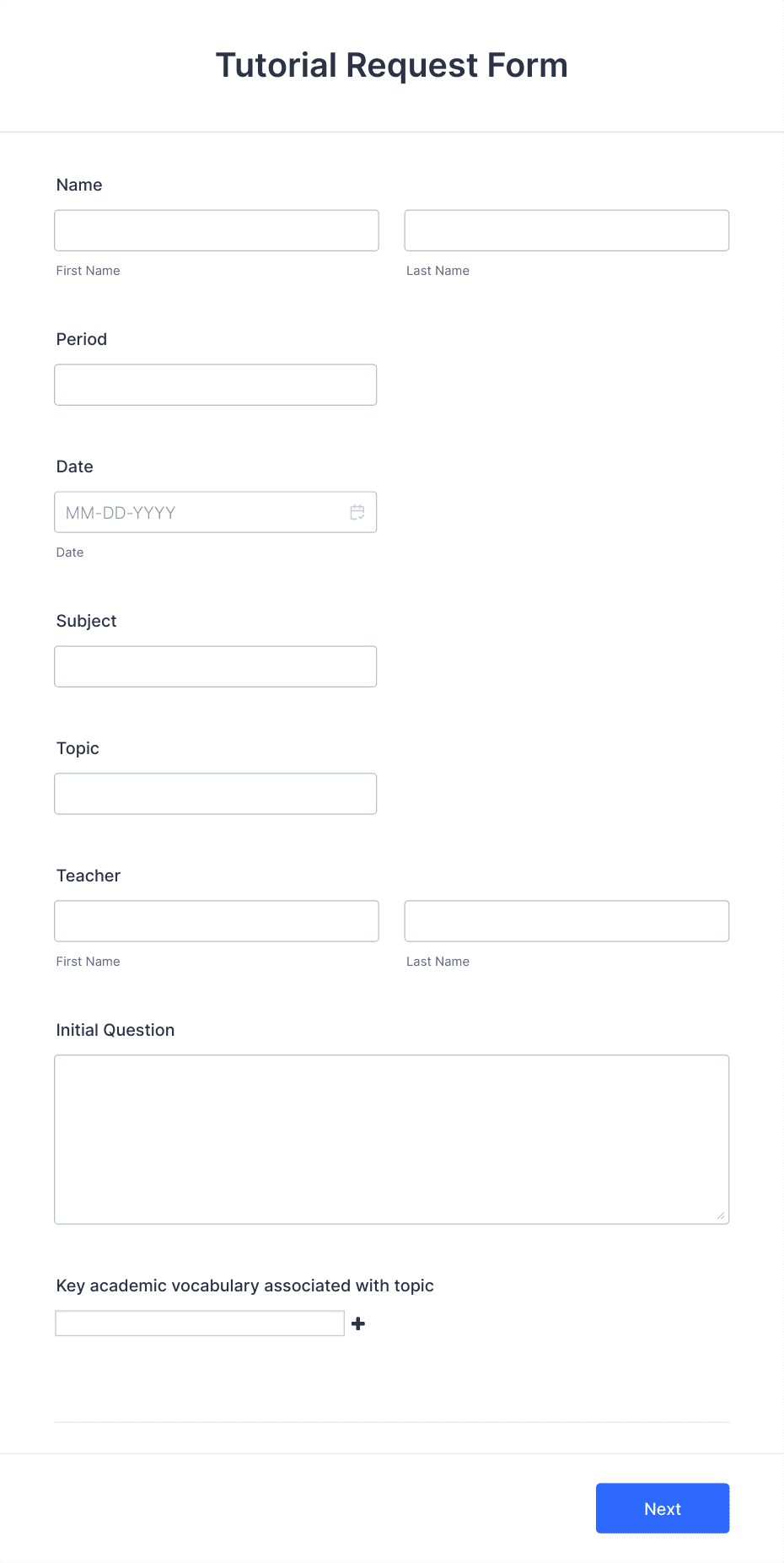 Tutorial Request Form Template | Jotform