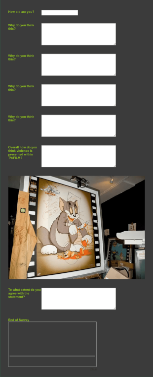 TV Violence Survey Form Template