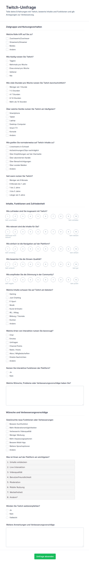 Twitch Umfrage