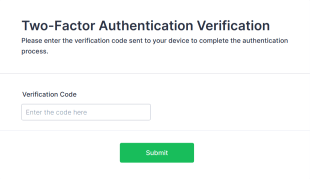 Two Factor Authentication Verification Form Template