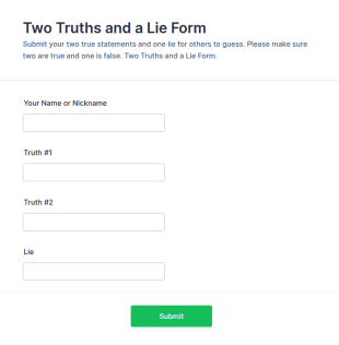 Two Truths And A Lie Form Template