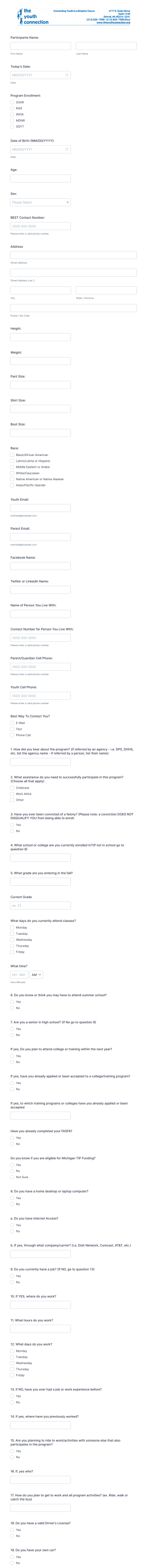 TYC Documents Adult Form Template