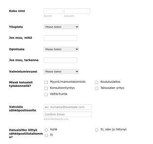 Työmessujen Rekisteröintilomake