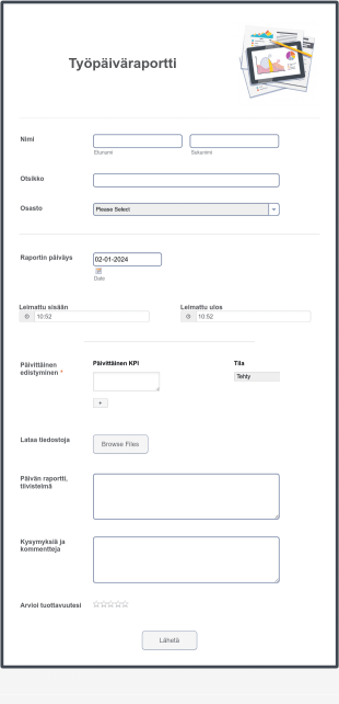 Työpäiväraportti Form Template