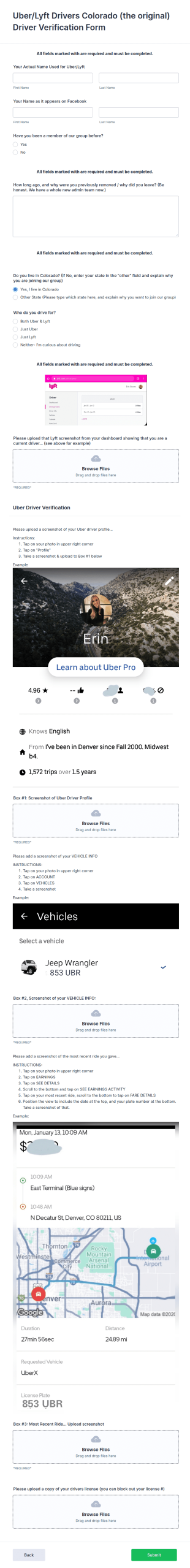 Driver Verification Form Template