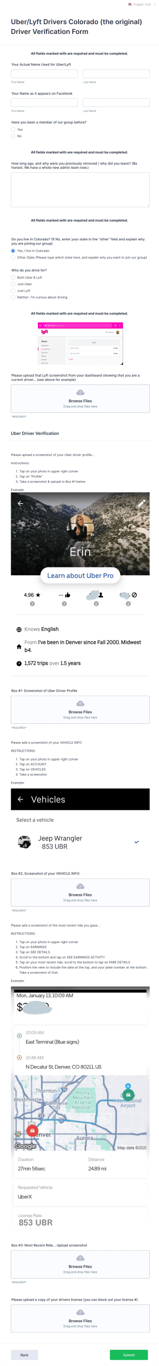 Driver Verification Form Template