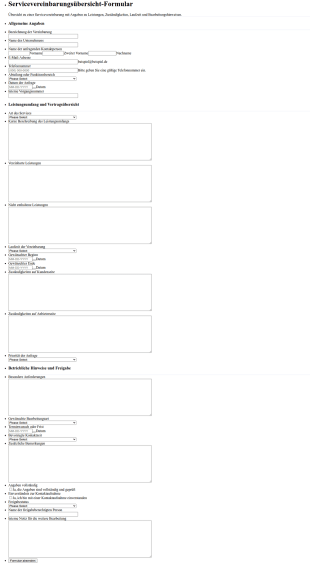 Überblick Zur Dienstleistungsvereinbarung Form