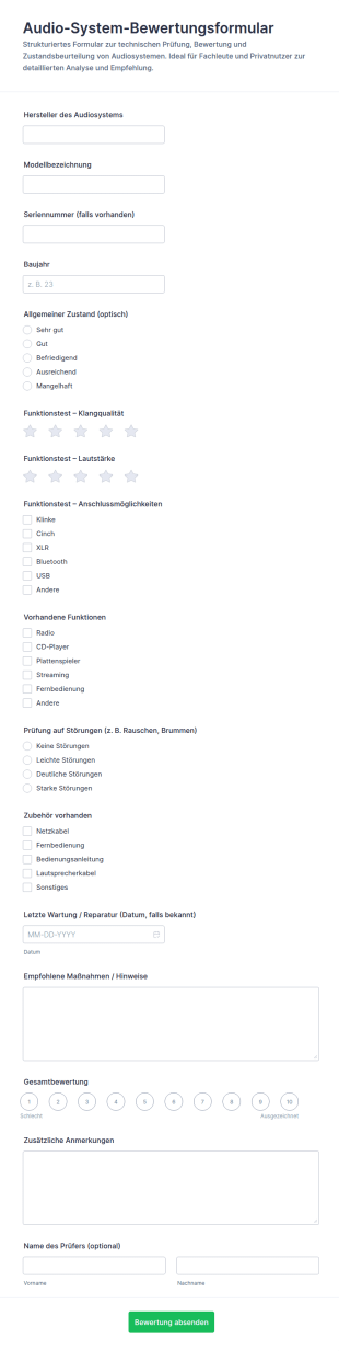 Überprüfung Der Audiosysteme
