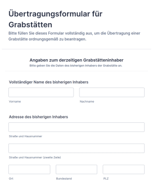 Übertragungsformular Für Grabstätten