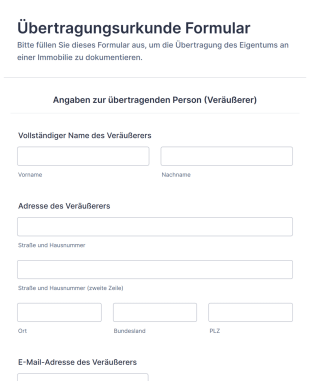 Übertragungsurkunde Formular