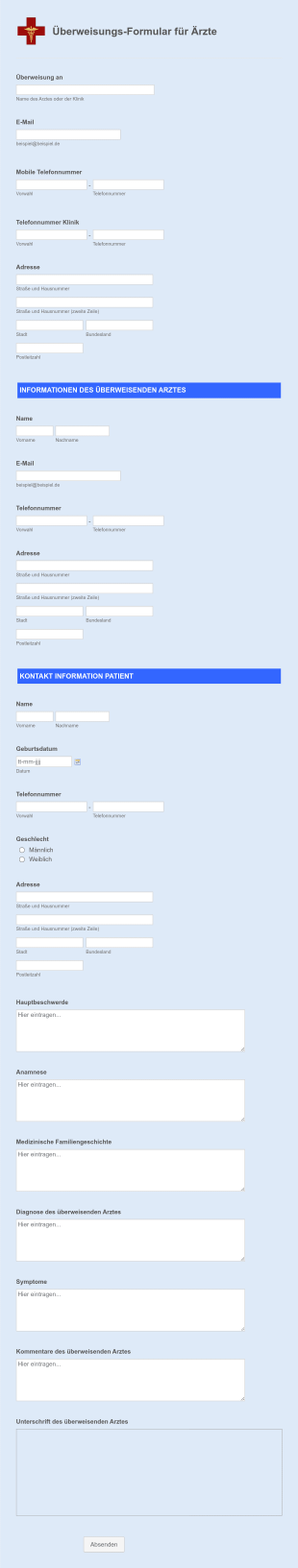 Überweisungs Formular Für Ärzte