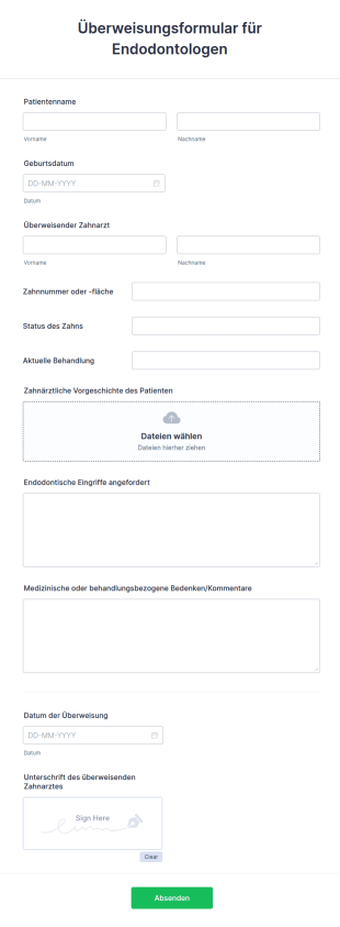 Überweisungsformular Für Endodontologen