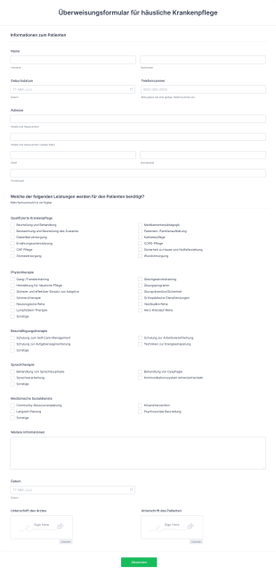 Überweisungsformular Für Häusliche Krankenpflege