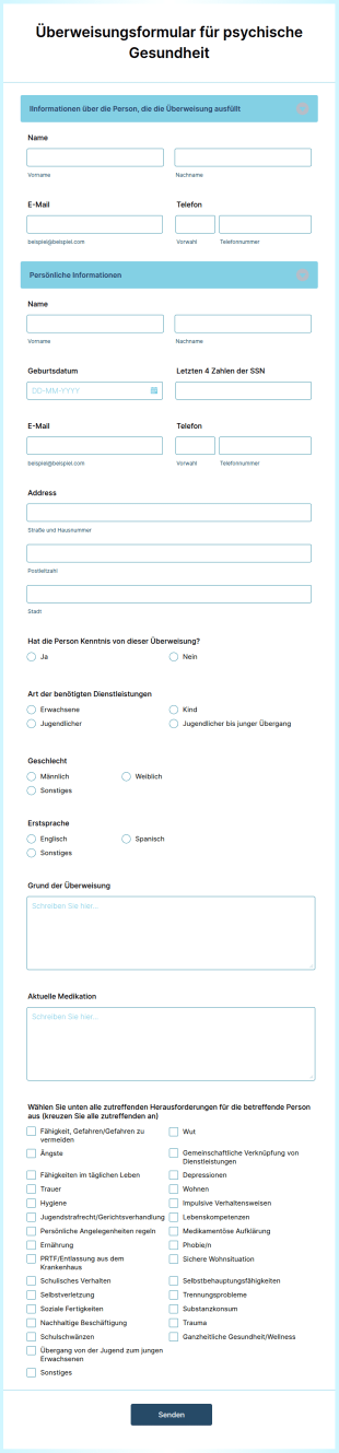 Überweisungsformular Für Psychische Gesundheit