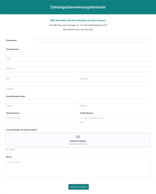 Überweisungsformular Form Template