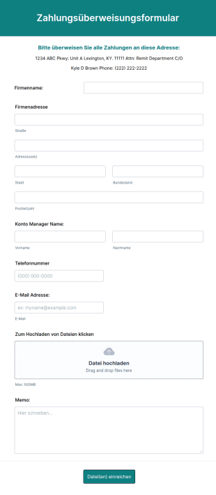 Überweisungsformular