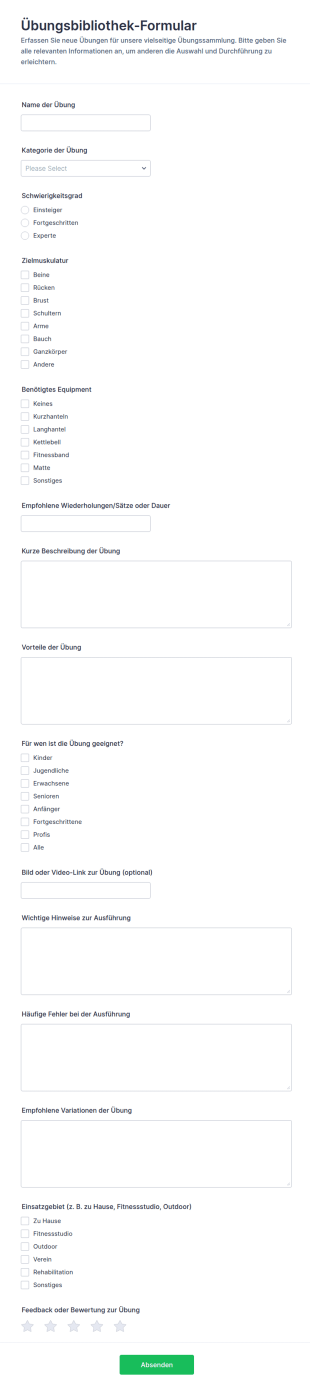 Übungsbibliothek Formular