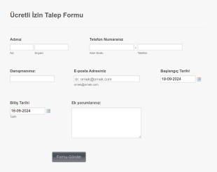 Ücretli İzin Talep Form Template