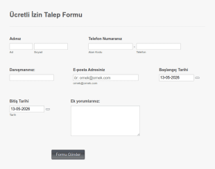 Ücretli İzin Talep Form Şablonu