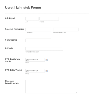 Ucretli Sure Kapali Pto Istek Form Şablonu