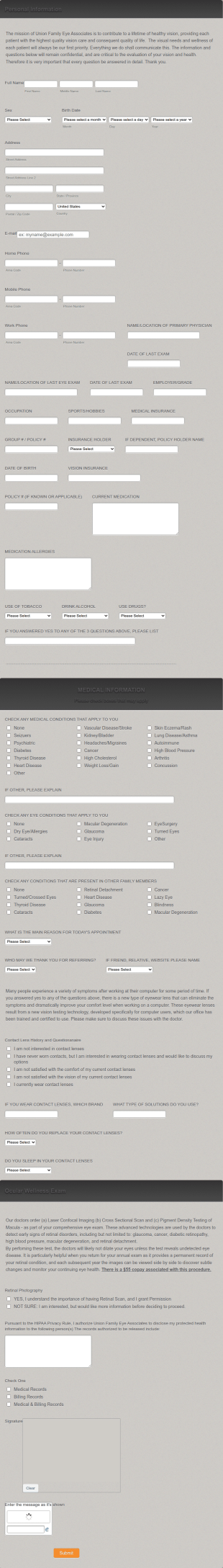 UFEA Welcome Form Template