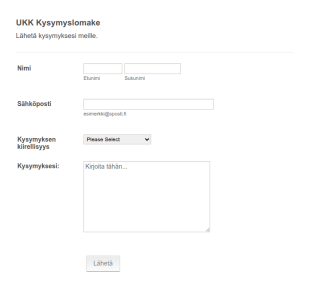 UKK Kysymyslomake