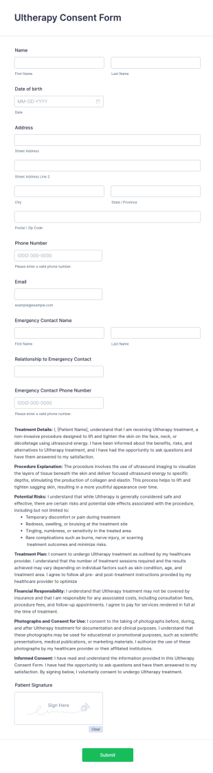 Ultherapy Consent Form Template