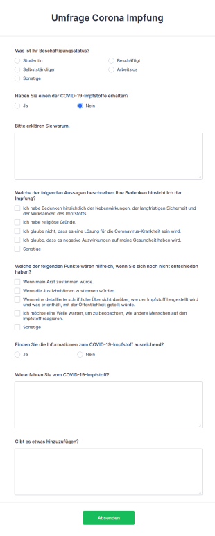 Umfrage Corona Impfung
