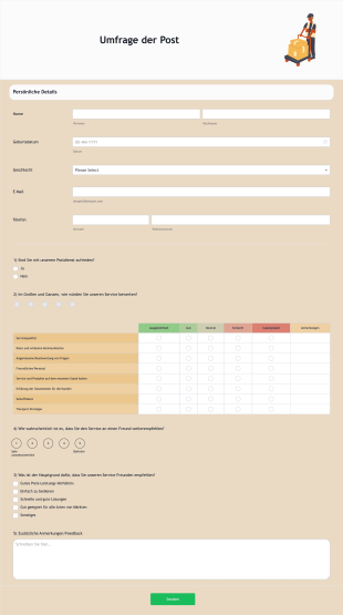 Umfrage Der Post Form Template