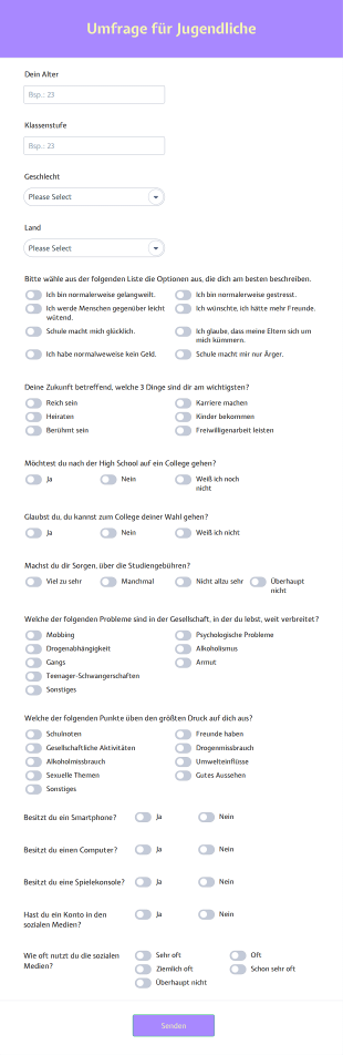 Umfrage Für Jugendliche