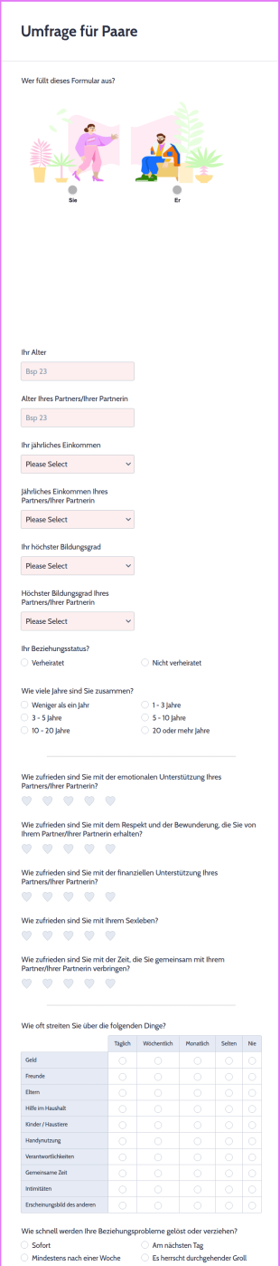 Umfrage Für Paare