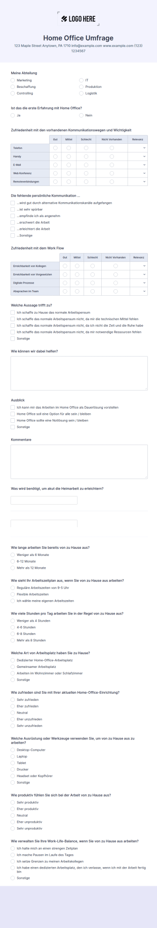 Home Office Umfrage