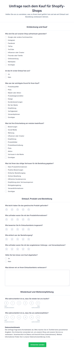 Umfrage Nach Dem Kauf Für Shopify Shops