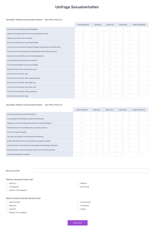 Umfrage Sexualverhalten Form Template
