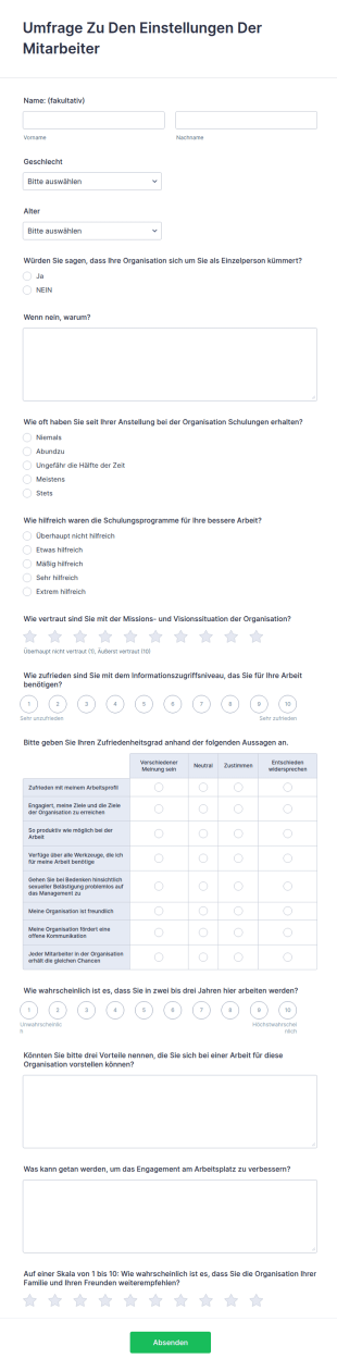 Umfrage Zu Den Einstellungen Der Mitarbeiter