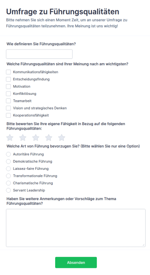 Umfrage Zu Führungsqualitäten