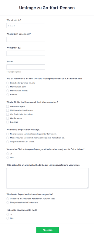 Umfrage Zu Go Kart Rennen