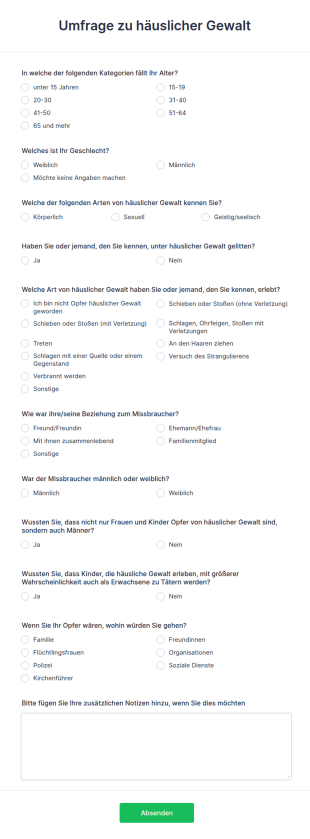 Umfrage Zu Häuslicher Gewalt