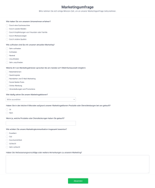 Umfrage Zu Marketingbemühungen