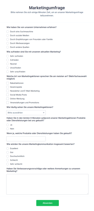 Umfrage Zu Marketingbemühungen