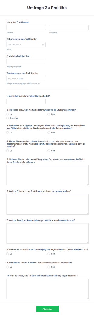 Umfrage Zu Praktika