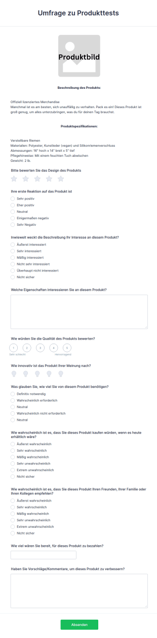 Umfrage Zu Produkttests