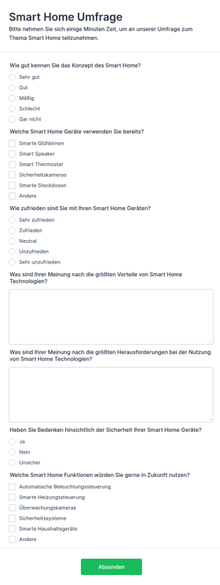 Umfrage Zu Smart Home