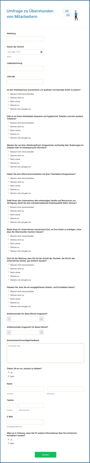 Umfrage Zu Überstunden Von Mitarbeitern