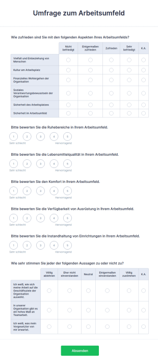 Umfrage Zum Arbeitsumfeld