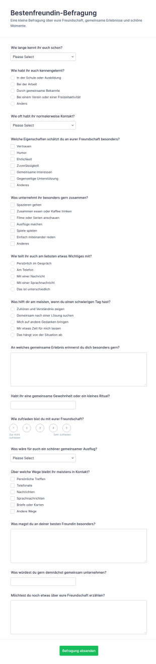 Umfrage Zum Besten Freund