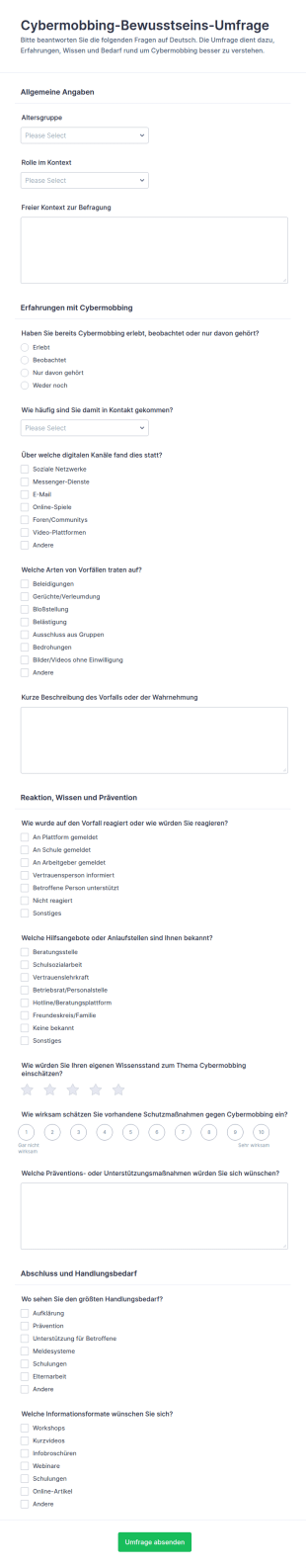Umfrage Zum Bewusstsein Für Cybermobbing