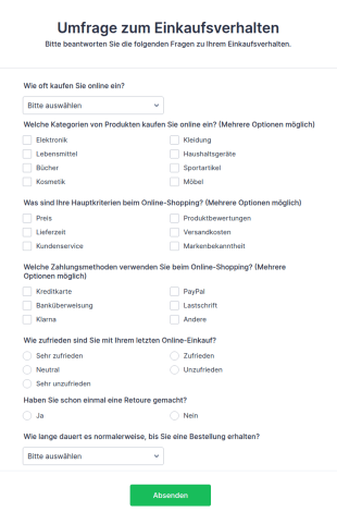 Umfrage Zum Einkaufsverhalten